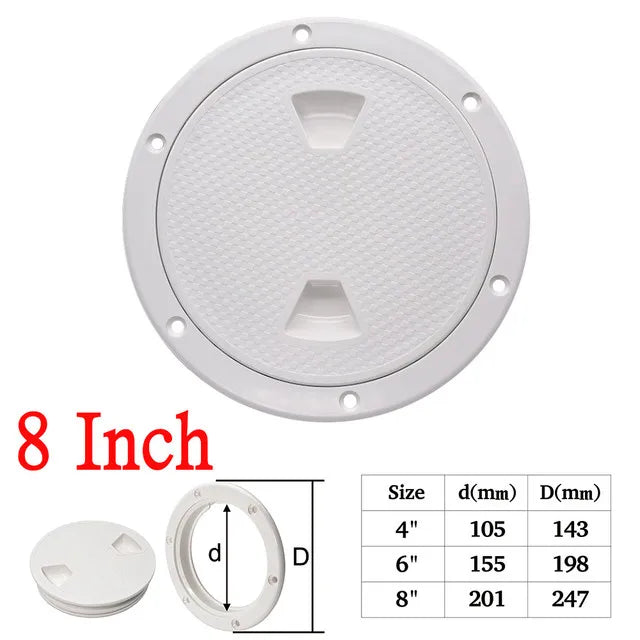 4 6 8inch ABS Hatch Cover Round Deck Inspection Access Plastic White Black Boat Screw Out Deck Inspection Plate For Yacht Marine