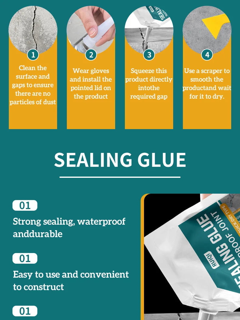 500ml Slab Concrete Crack Waterproof Repair Sealant Caulk Roofing Plugging Repair Cement Sealant Angle Crack Plugging Material