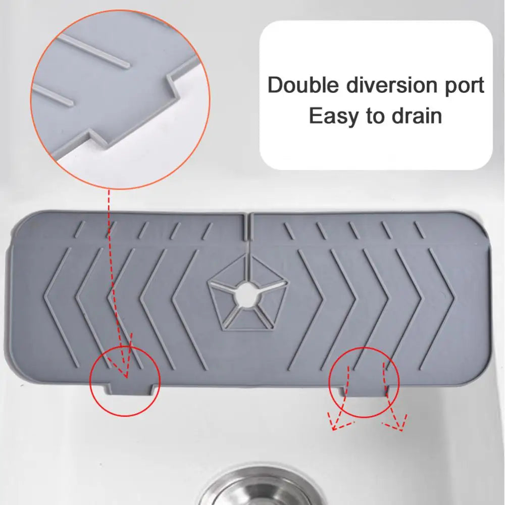 Kitchen Faucet Mat Silicone Absorbent Mat Sink Sponge Drain Rack Foldable Water Splash Catcher Mat Bathroom Countertop Protector