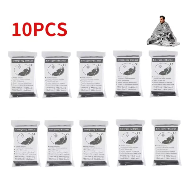 Outdoor Emergency Gold-Sliver Survival Blanket Waterproof First Aid Rescue Curtain Foil Thermal Military Blanket130X210Cm