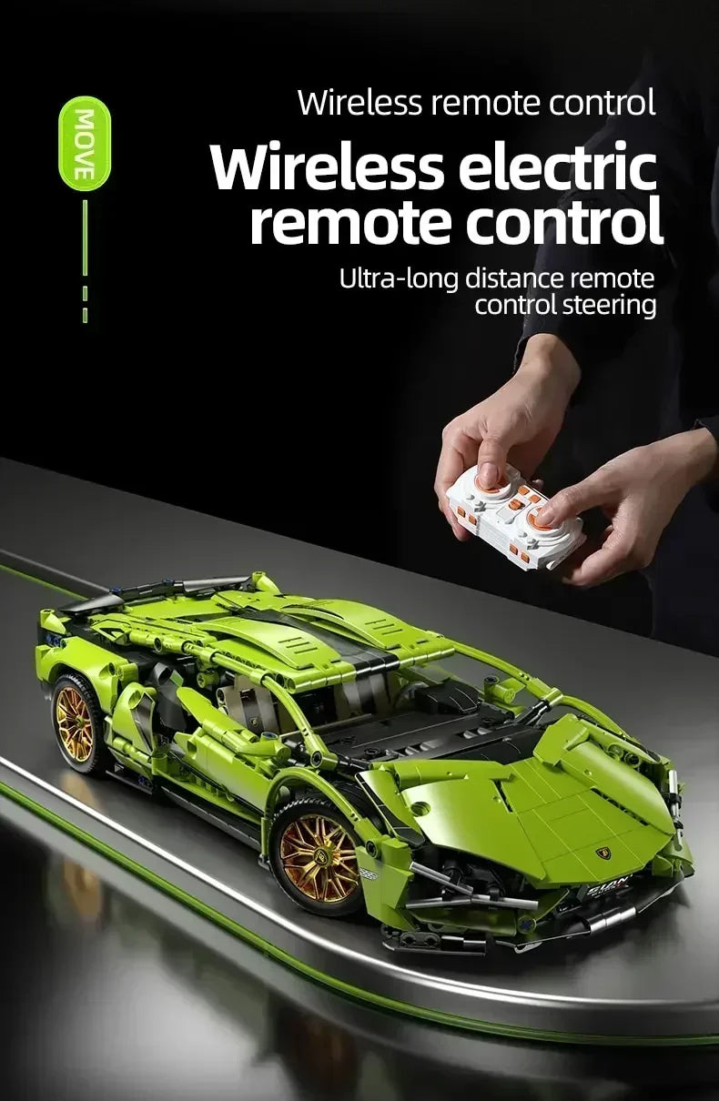 Hot Technical Racing Sport Car 1280PCS Remote Control Car Model Building Blocks City Supercar Brick Puzzle Toys Kid Adult Gift