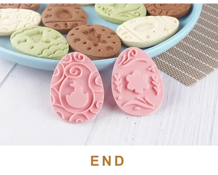 8/9Pcs DIY Easter Sauce Sandwich Biscuit Mold Cartoon Bunny Egg Cookie Cutters 3D Baking Cookie Mold Stamp Cake Decorating Tools