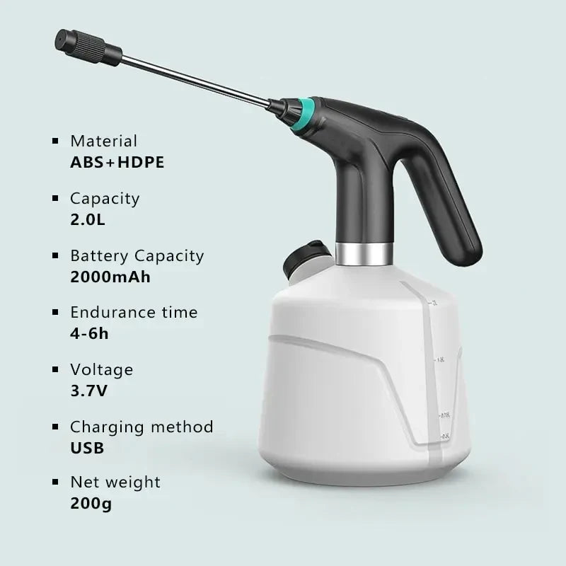 2L Electric Plant Spray Bottle Automatic Watering Fogger USB Electric Sanitizing Sprayer Watering Machine Plants Garden Tool