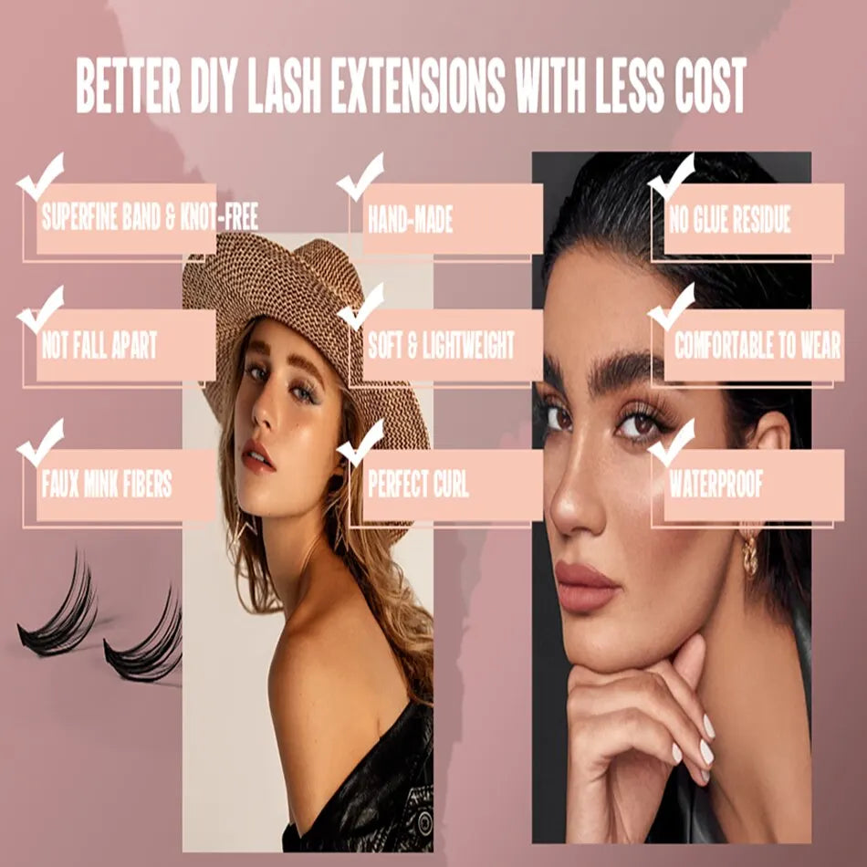 280pcs Individul Claster Eyeash Extension 30D/40D Mix Length DIY Cluster Lashes