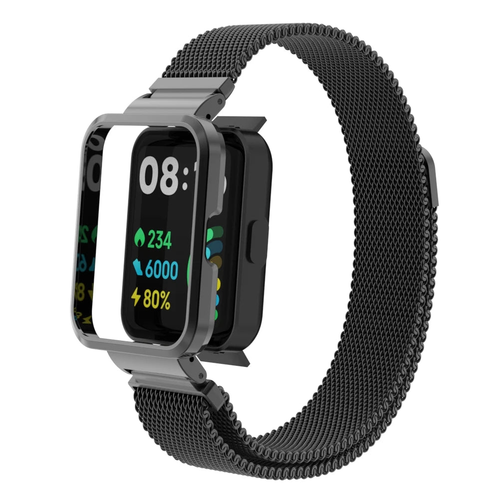 Milanese Strap For Xiaomi Mi Watch Lite Smart Watch Metal Frame Protector Case Bracelet Watchband For Redmi Watch 2 Lite Correa