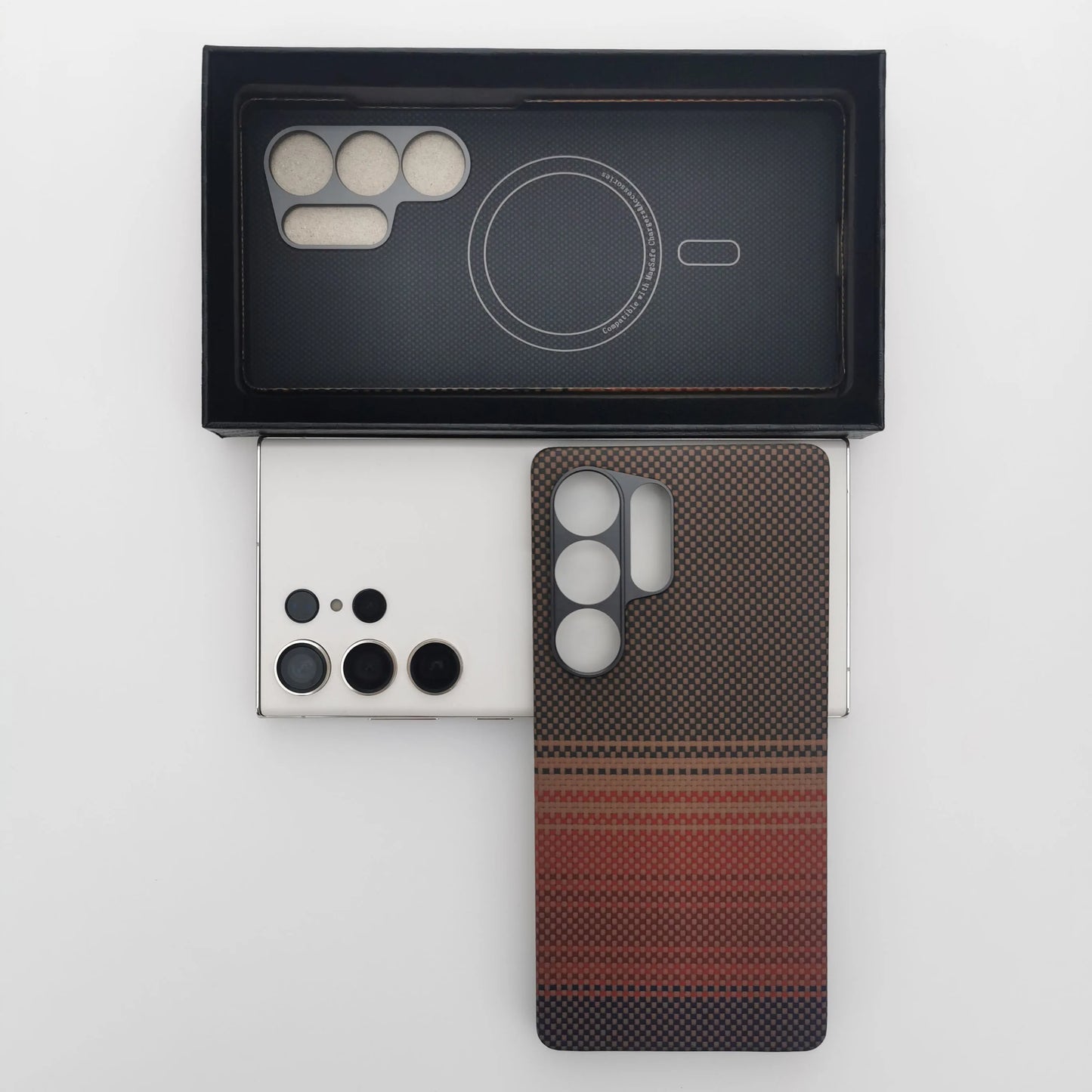 For Samsung Galaxy S25 Ultra Original Feel Ultra-Thin Real Aramid Carbon Fiber Case Built-in Magnetic Wireless Charging