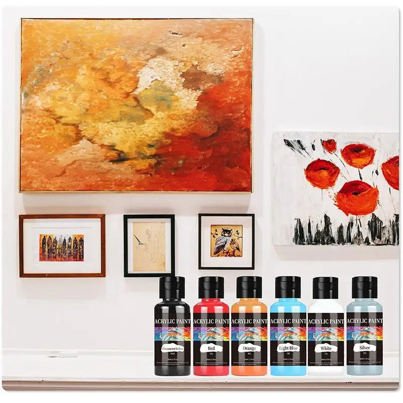 24 Colour Acrylic Paint Colors Bottled Acrylic Paint Set Paint For Fabric Clothing Painting Rich For Leather DIY Pigment