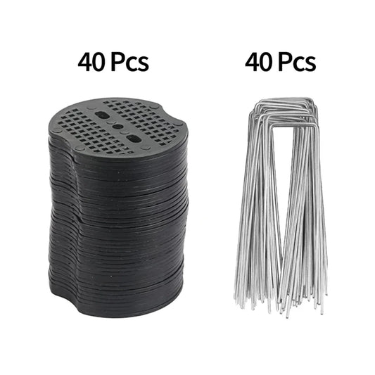 NEW Garden Peg Silver Metal U-Shape Garden Staple Garden Ground Nail Film Fixed Pegs Gardening Fixing Tools Film Peg retail