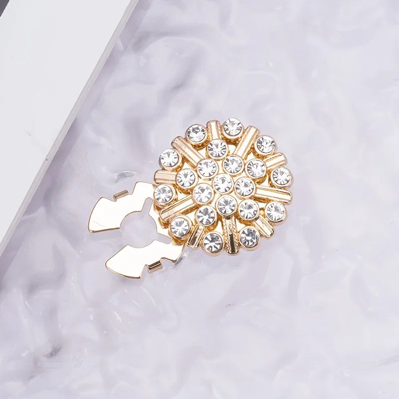 Rhinestone Button Covers, Gold Crystal Clip on Button Covers, Decorative Formal Cufflink Buttons