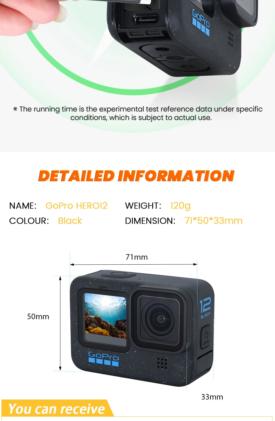 GoPro HERO 12 Black Action Camera HyperSmooth6.0 5.3K60fps Video 27MP Go Pro12 helmet Sport Camera