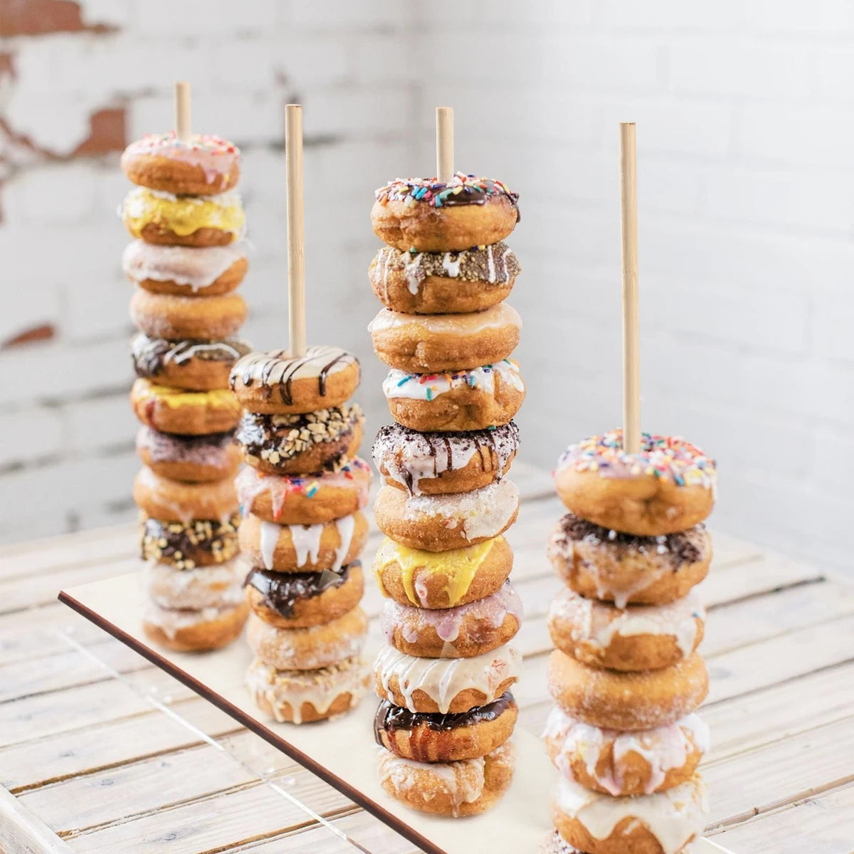 Wood Donuts Stand Holder Sweet Cart Rustic Wedding Table Decor Doughnut Birthday Party Candy Bar Baby Shower Donut Party