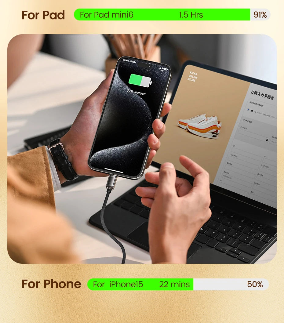 Toocki USB Type C to Type C Cable 100W Fast Charging for iPhone 15 Pro Max MacBook Samsung Galaxy Huawei Xiaomi Oneplus POCO