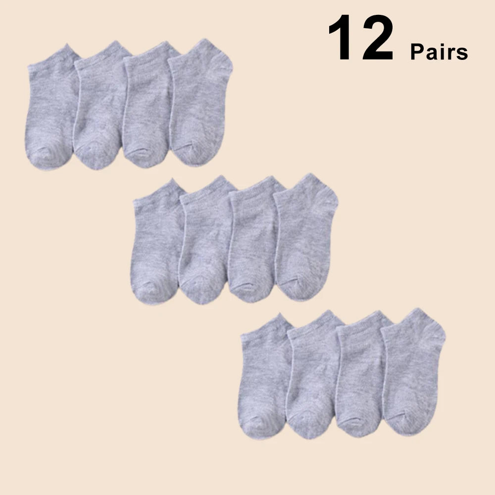 12 Pairs Solid Color Boat Socks Comfortable Breathable High-Quality Men's Business Low Tube Socks Casual Men Slipper Floor Socks