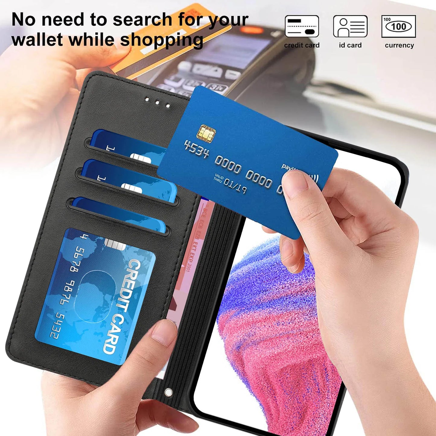 Flip Leather Case For Samsung Galaxy M62 M56 M55 M54 M53 M52 M36 M35 M34 M33 M32 M23 M15 M13 M12 M10s M10 M05 M04 Wallet Cover