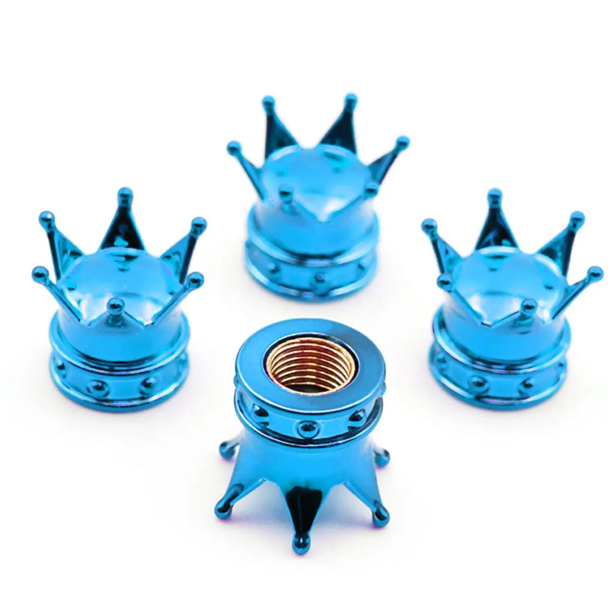 4 PCS Universal Crown Wheel Valve Covers Air Dustproof Waterproof Car Motorcycle Tyre Rim Covers Car Decoration Valve Caps