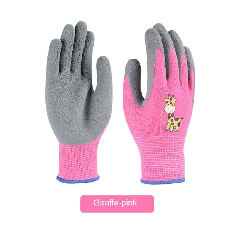 Kids Durable Waterproof Garden Work Gloves Non-Slip Children Safety Yard Work Gloves Portable Garden Supplies Gardening Gloves