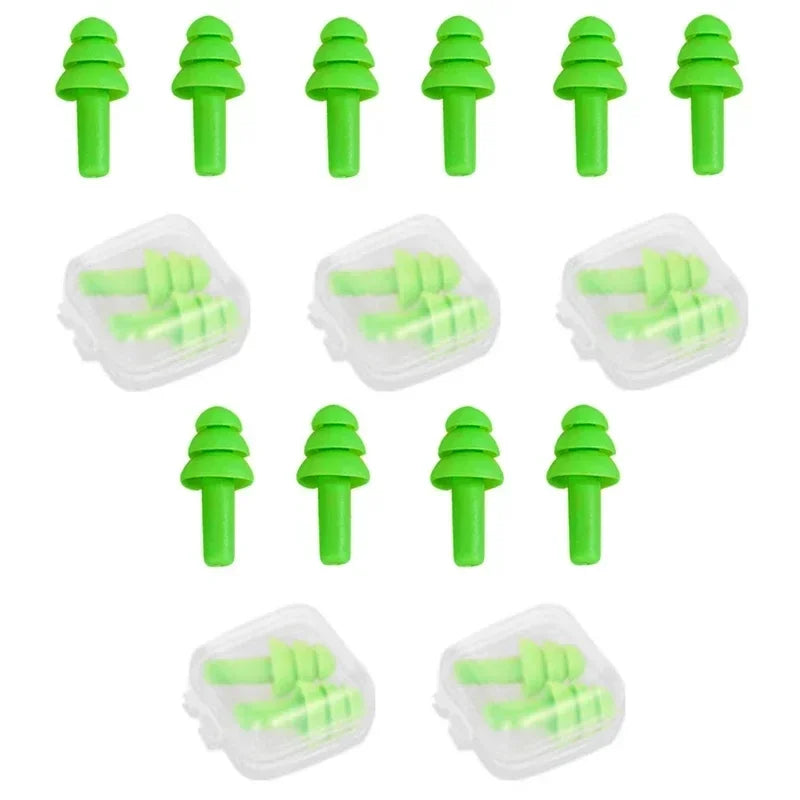 10pcs Soft Silicone Earplugs Waterproof Swimming Ear Plugs Reusable Noise Reduction Sleeping Ear Plugs Hearing Protector