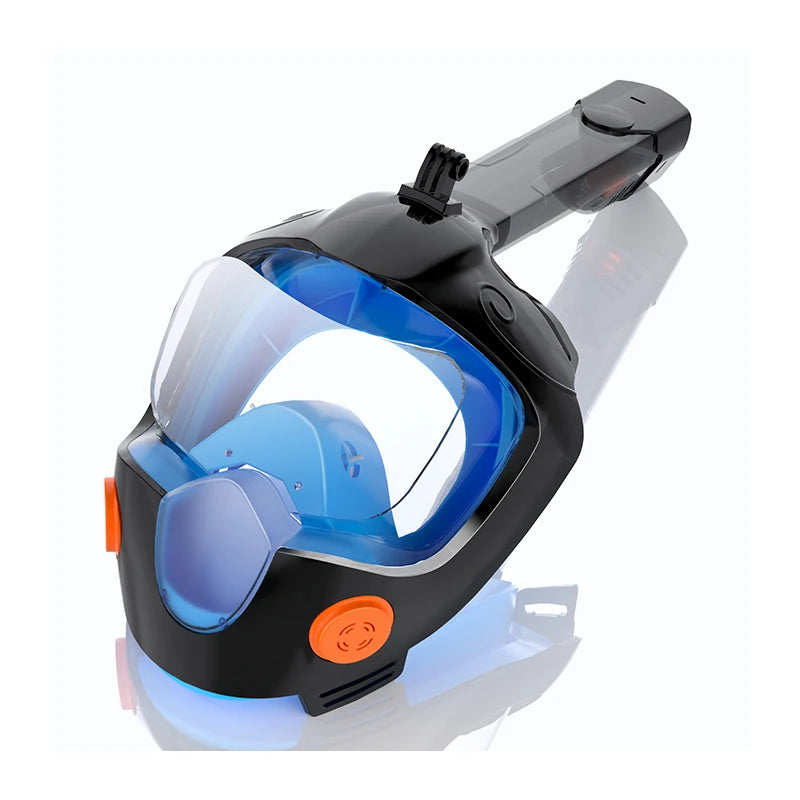 Full Face Snorkel Mask 180° Panoramic View Dry Top Snorkel Anti-Fog Leak-Proof Safe Breathing Swimming Diving Gear for Adults