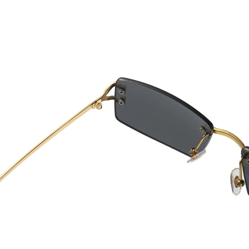 Square rimless sunglasses women Europe and the United States fashion modern glasses with street shot fashionable sunglasses