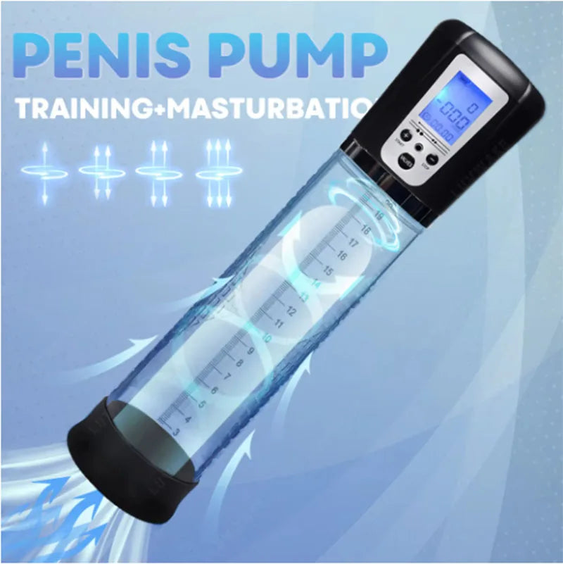 Hannibal LCD Electric Penis Pump Penis Enlargement Extend Pump Penis Trainer Male Masturbators Cup Dick Pump Sex Toys for Men