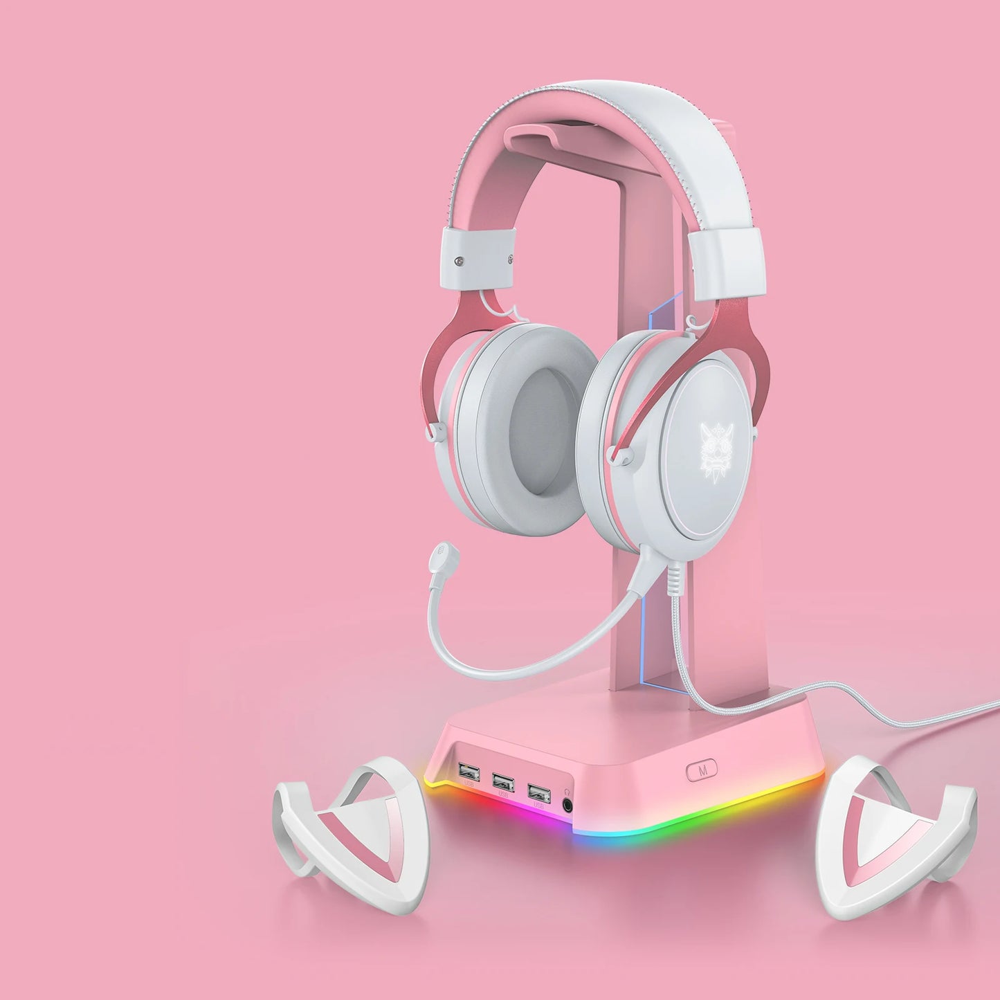 onikuma 2025 NEW Gaming Cute Headset, Wired Over-Ear Headphones with Noise Cancelling Microphone, Surround Sound, LED Backlight