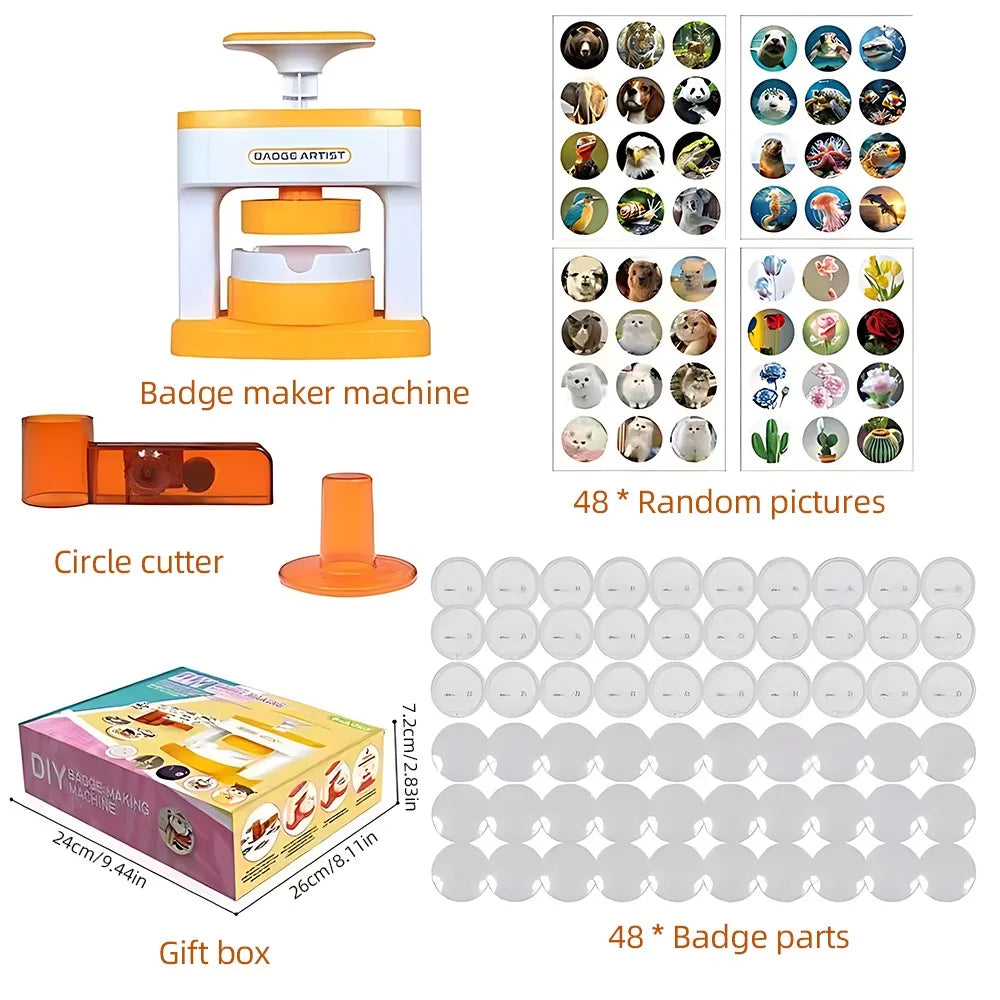 98Pcs Durable 55mm Badge Machine No Assembly Complete Button Maker Portable Craft Machine Pin Making