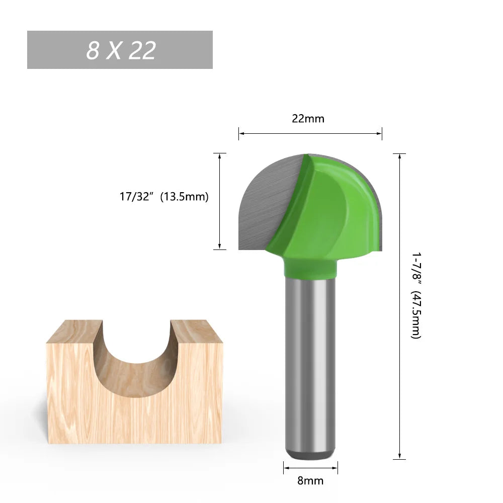 Round Bottom Over Nose Router Bit CNC 6mm Router Bit Set Carbide Ball End Mill 6mm 8mm for Wood Woodworking