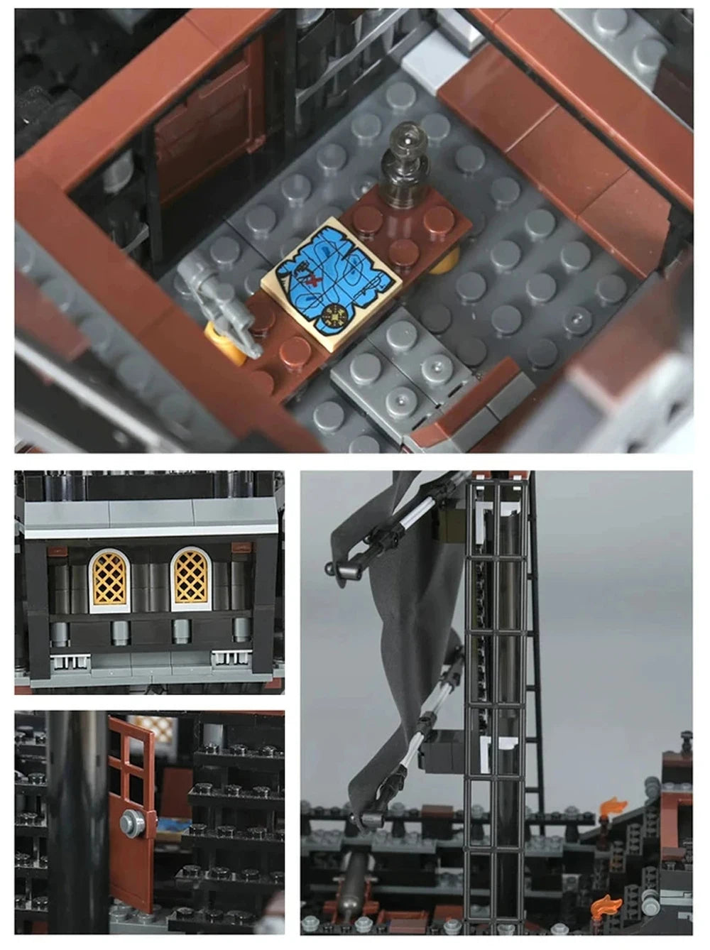 Pirates of the Caribbean Black Pearl Queen Anne Revenge Ghost Ship Model 79008 4184 Building Blocks 4195 Set Bricks Toy Kid Gift