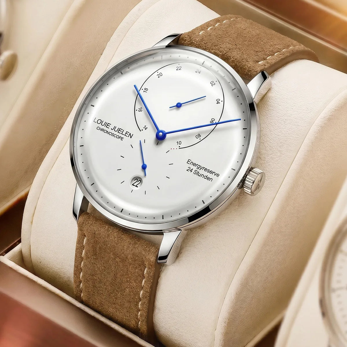 New Calendar Quartz Men's Watch Tempered Glass Double Curved Waterproof Business Minimalist Wristwatch