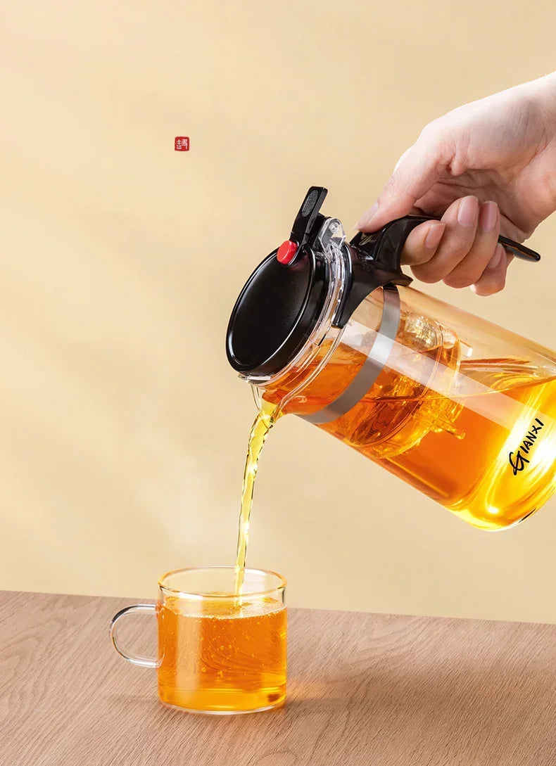 Teapot With Infuser Thickened Glass Heated Resistant Tea Pot One-button Filtering Tea Separation Kettle Tea Coffee Maker