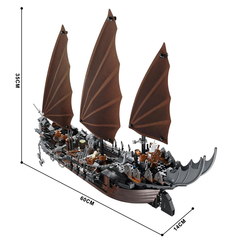 Pirates of the Caribbean Black Pearl Queen Anne Revenge Ghost Ship Model 79008 4184 Building Blocks 4195 Set Bricks Toy Kid Gift