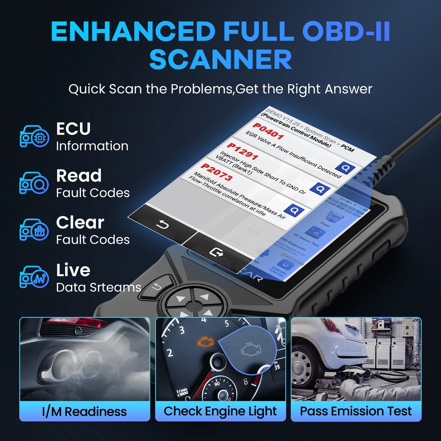 MUCAR CDE900/CDE900 PRO OBD2 Auto Diagnostic Tool car Scanner Tools full system 28 reset Code Reader Scan Tool 2+32G WIFI Update