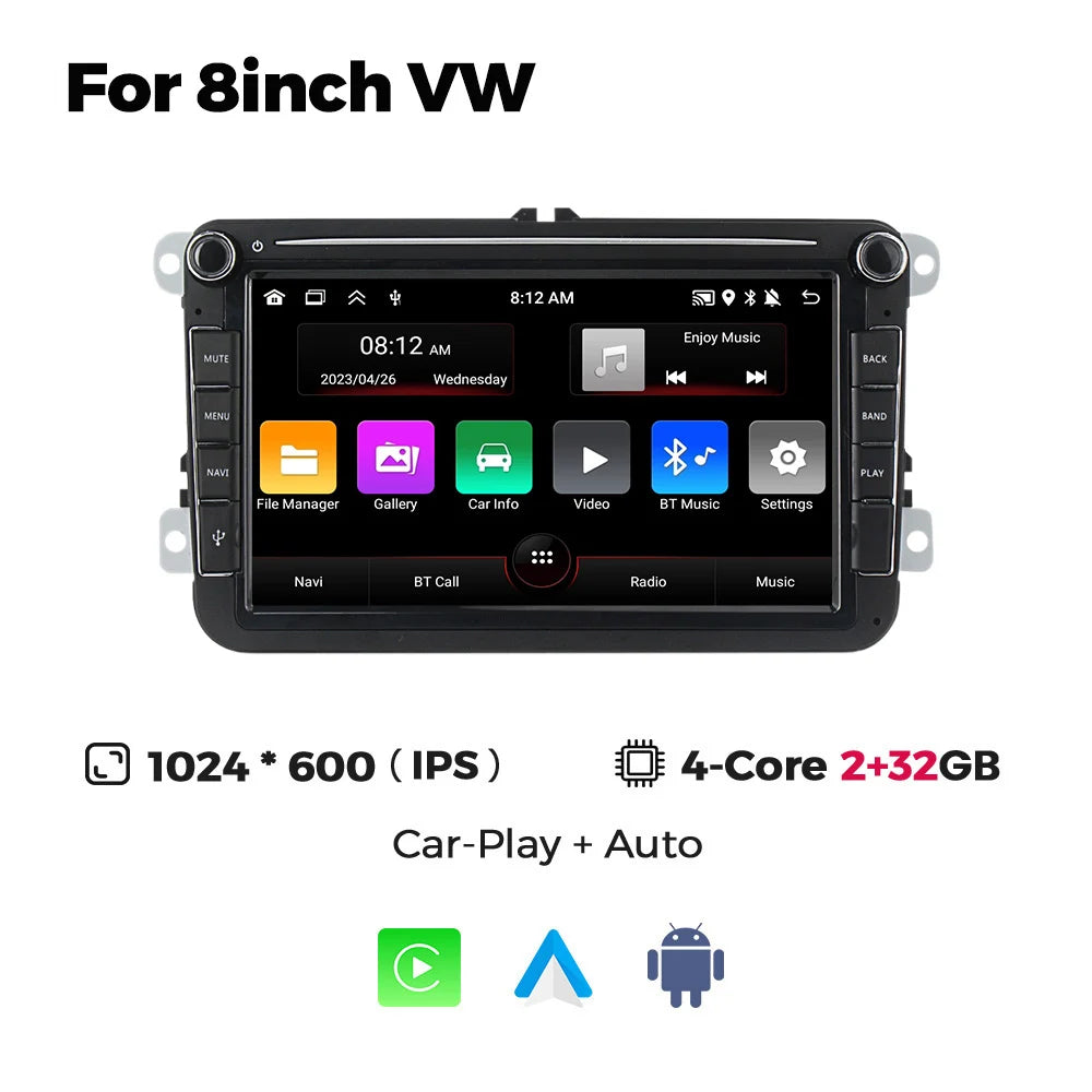 7/8/9" Android13 BT GPS Car Multimedia Radio for Volkswagen VW Golf 5 6 Polo Passat B6 B7 CC Skoda Jetta Tiguan Touran GOLF POLO