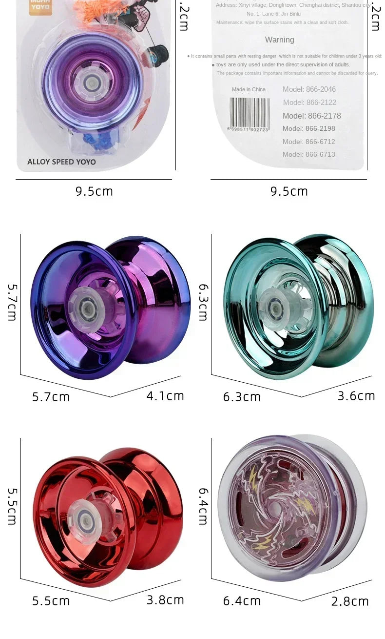 Professional Aluminum Metal Yoyo for Kids and Beginners. Metal Yo YOS for Kids and Adults with Yo Yo Accessories