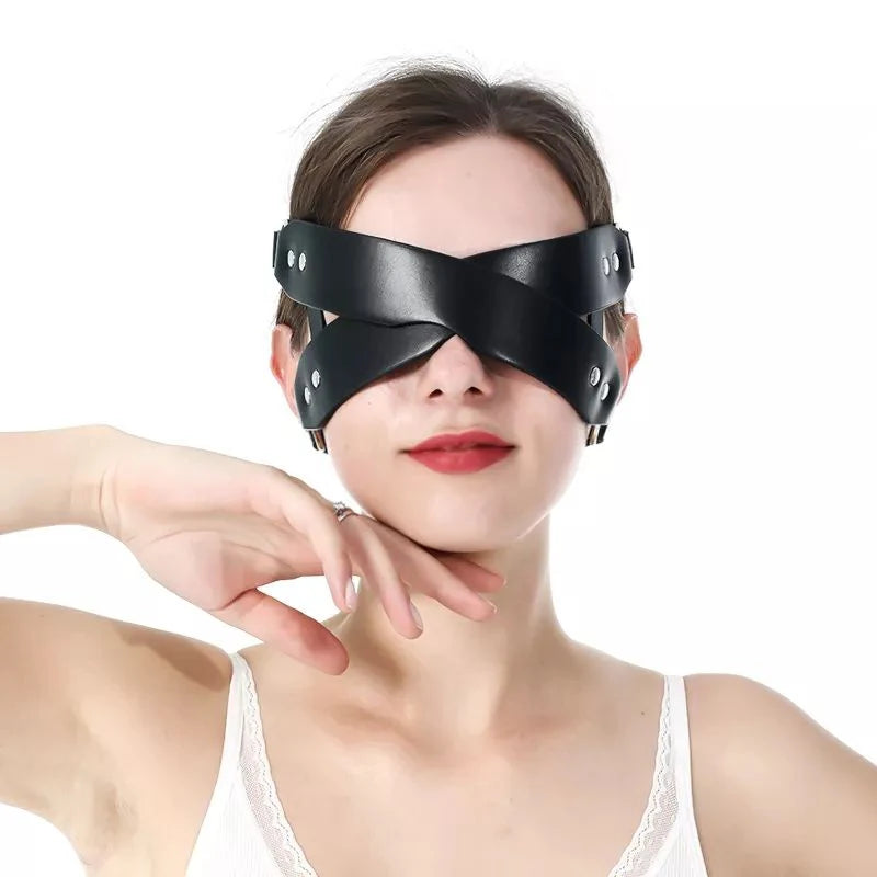 Leather Eye Mask Body Bondage Adult Toy Female Sexy Lingerie Garter Erotica Sex Clothes Women Porn Pijamas Babydoll Exotic Dress