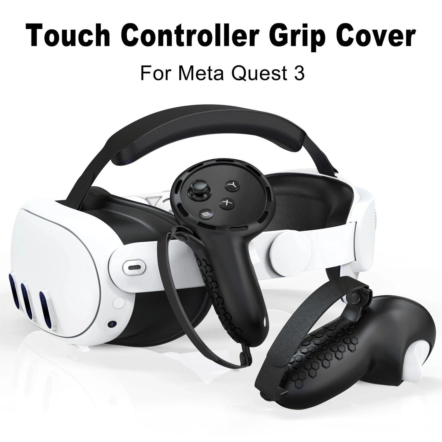 Silicone Cover Set for Oculus/Meta Quest 3, VR Accessories Protective Cover Controller Grips Cover, Headset Cover and Face Cover