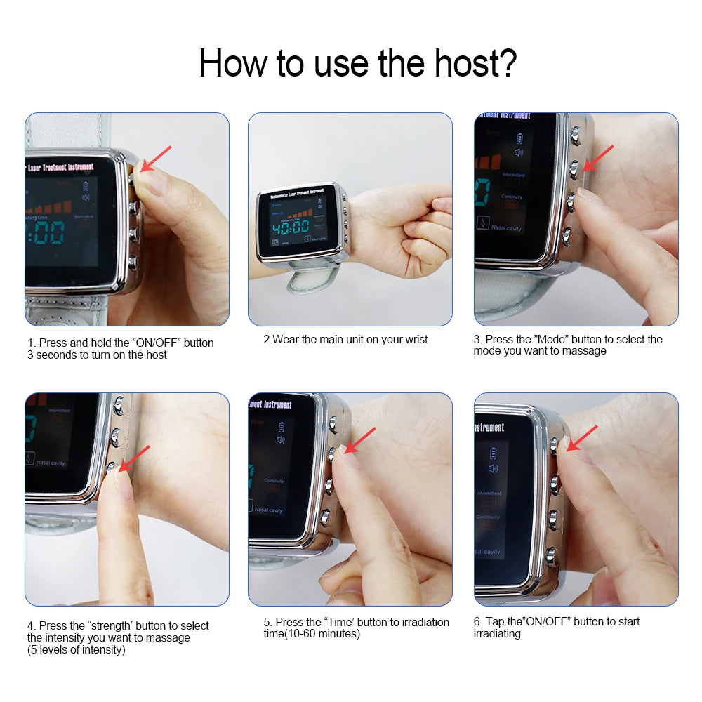 15 Laser 650nm Laser Therapy Wrist Watch LLLT for Diabetes Hypertension Cholesterol Treatment Laser Rhinitis Physiotherapy
