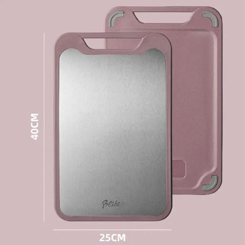 Double-sided Multifunctional Cutting Board Vegetables And Meat Chopping Cutting Board Two Sides Stainless Steel Plastic