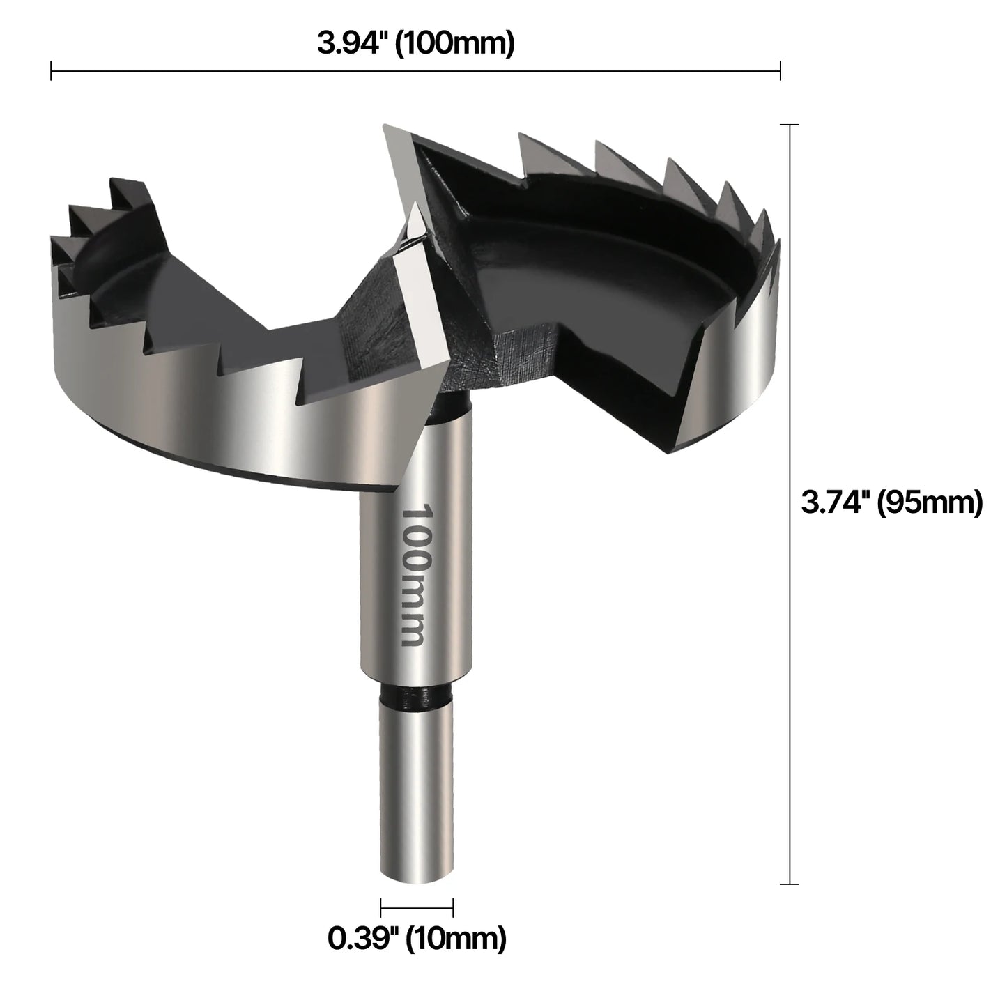 Vearter 1Pc 6mm-100mm Forstner Woodworking Tools Hole Saw Hinge Boring Drill Bits Round Shank High Carbon Steel Cutter