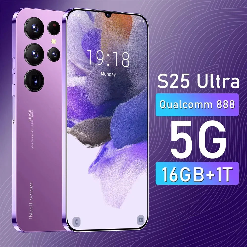 HOT 2025 new S25 Ultra original intelligent 4G 5G dual card dual standby Android 14 system global version 108MP 8000mAh battery