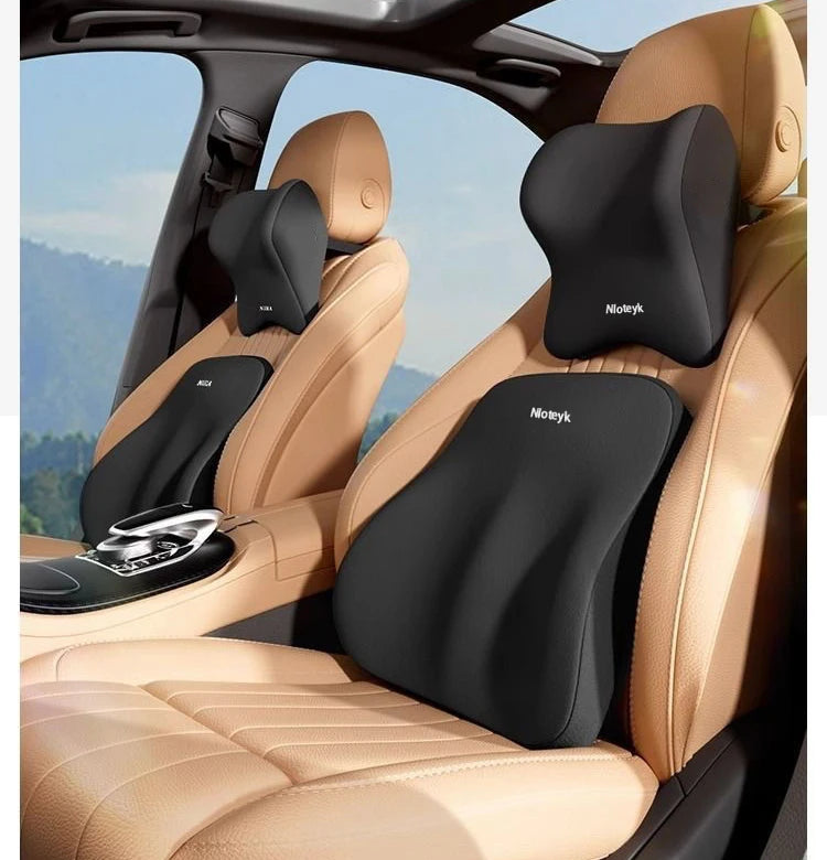 Car Memory Foam Headrest Car Neck Pillow Lumbar Waist Cushion Universal Waist Support Car Seat Pillow Accessories Interiors