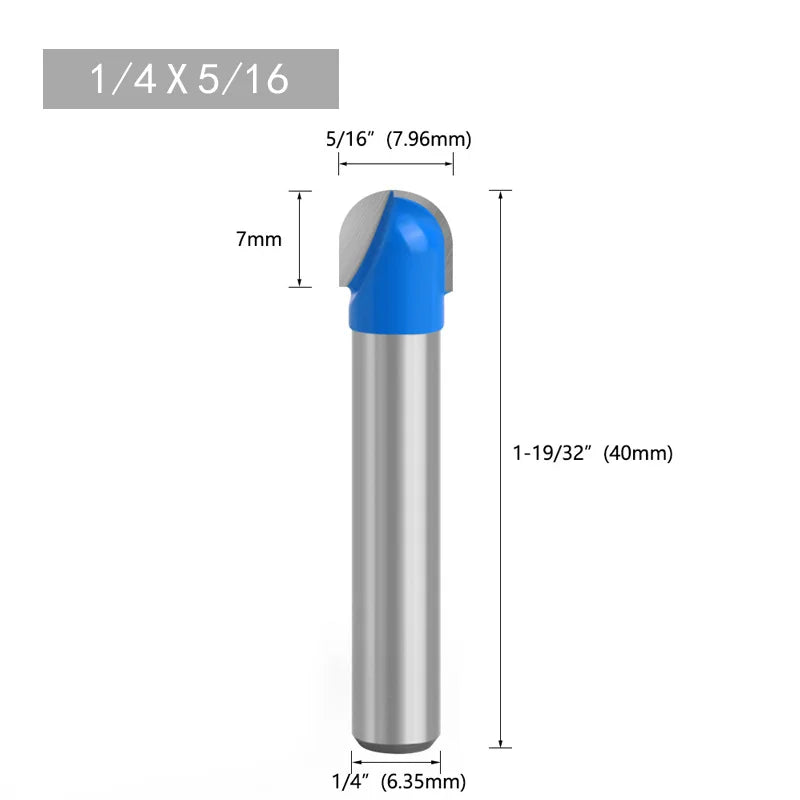 Round Bottom Over Nose Router Bit CNC 6mm Router Bit Set Carbide Ball End Mill 6mm 8mm for Wood Woodworking