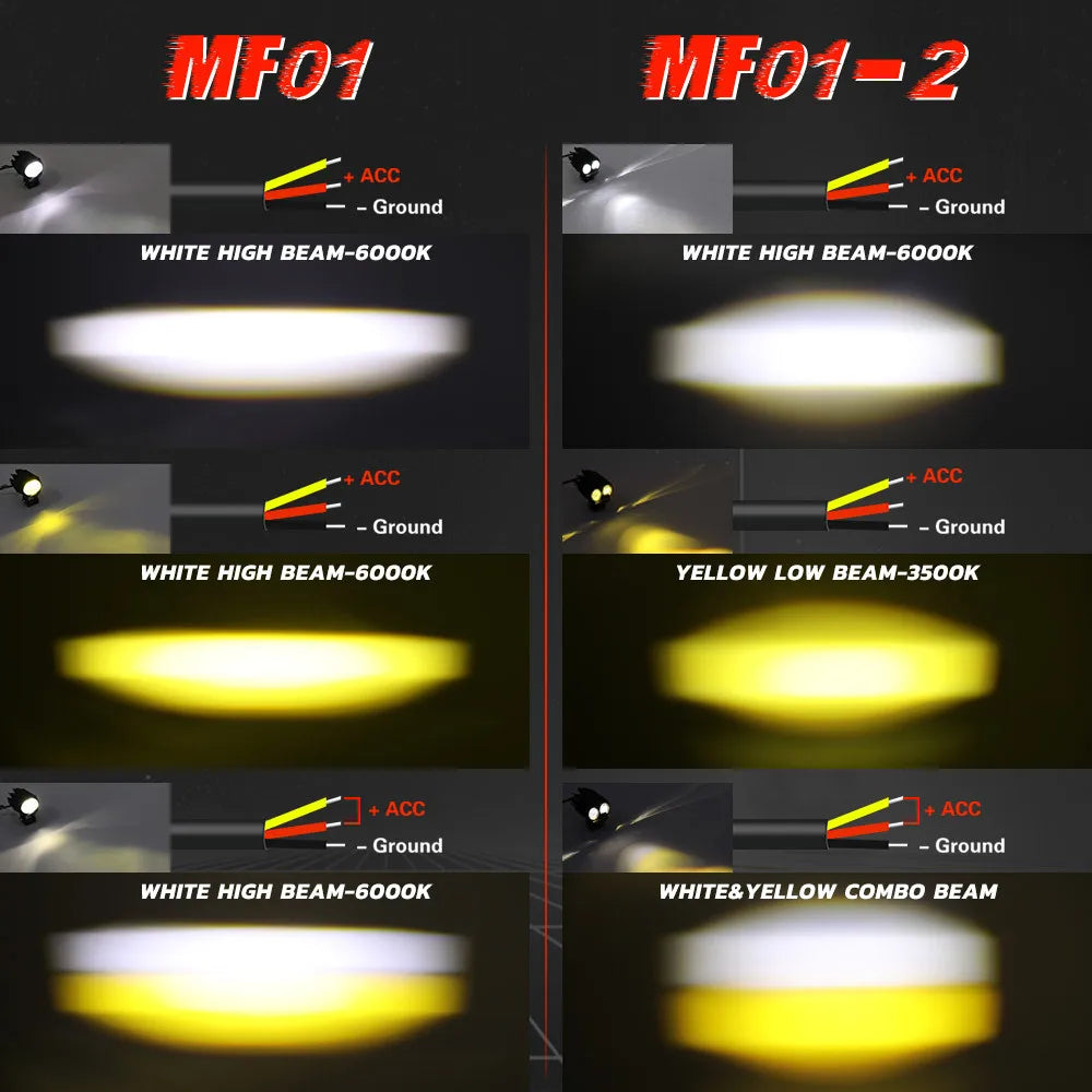New Motorcycle 3inch Fog Lights 6000K 3500K LED Off Road Driving Light 20000LM Auxiliary Spot Work Lights for Truck Car ATV
