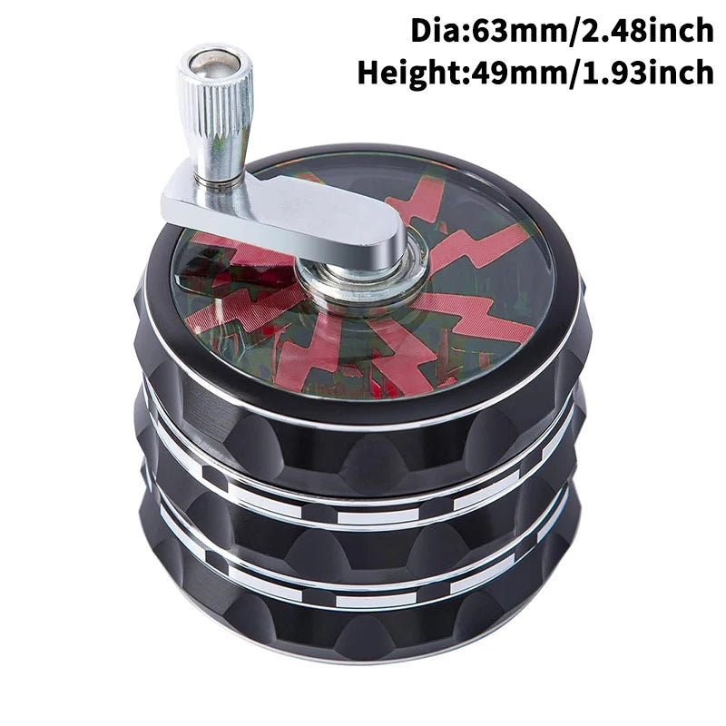 Hand Crank Tobacco Grinder Pollinator Manual Spice Mills 4 Layers Smoke Grass Crusher Muller Smoking Accessories