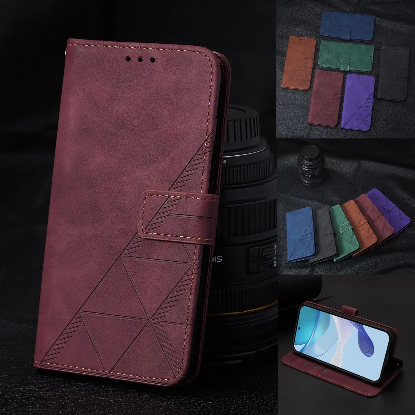 Flip Wallet Magnetic Leather Case For OPPO A98 A96 A95 A94 A93 A92 A80 A79 A78 A77S A77 A76 A74 A72 A60 5G 4G