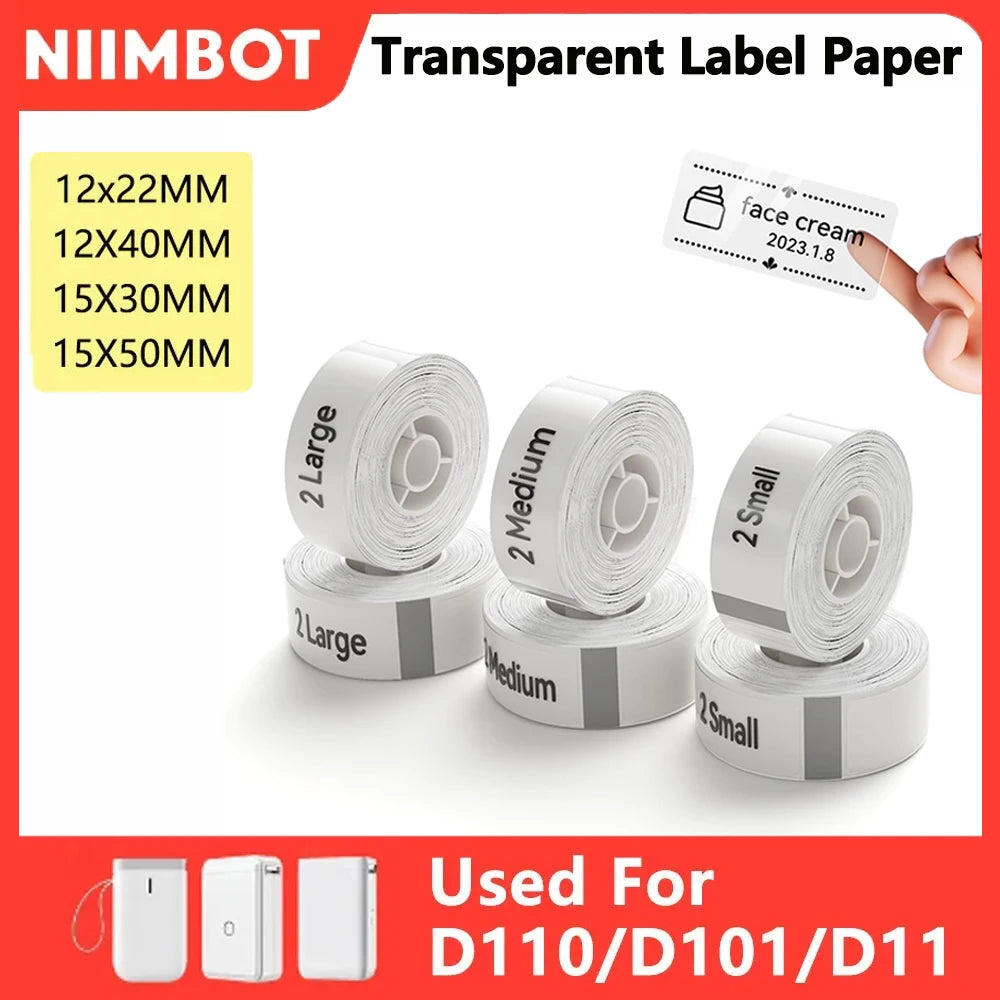 Niimbot Mini Portable Printer Transparent Tape Sticker Papers Waterproof Printer Labeling Bluetooth Machine D11/D101/D110 NEW