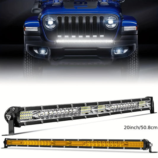 10" 20" inch LED Light Bar Off Road White Yellow Spot FLood Beam LED Work Light Bar for Car Atv Truck Suv Utv Driving Fog Light