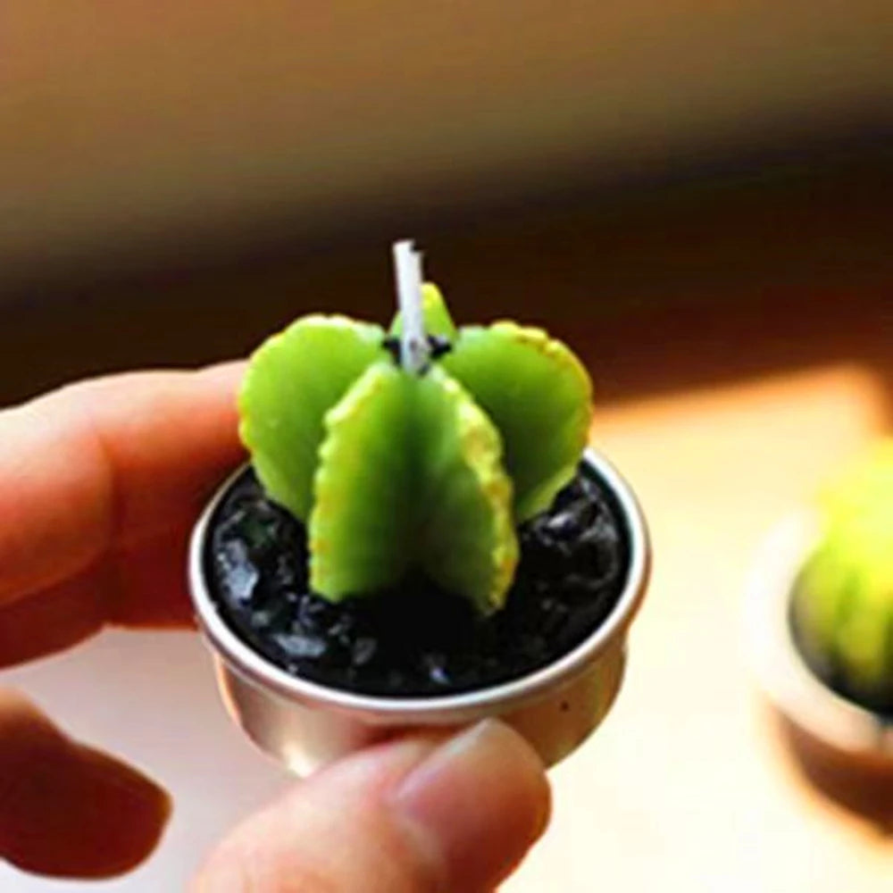 Creative Handmade Aromatherapy Candles Succulent Plants Rose Candles Cactus Home Decoration Ornaments Birthday Gift Lotus Candle