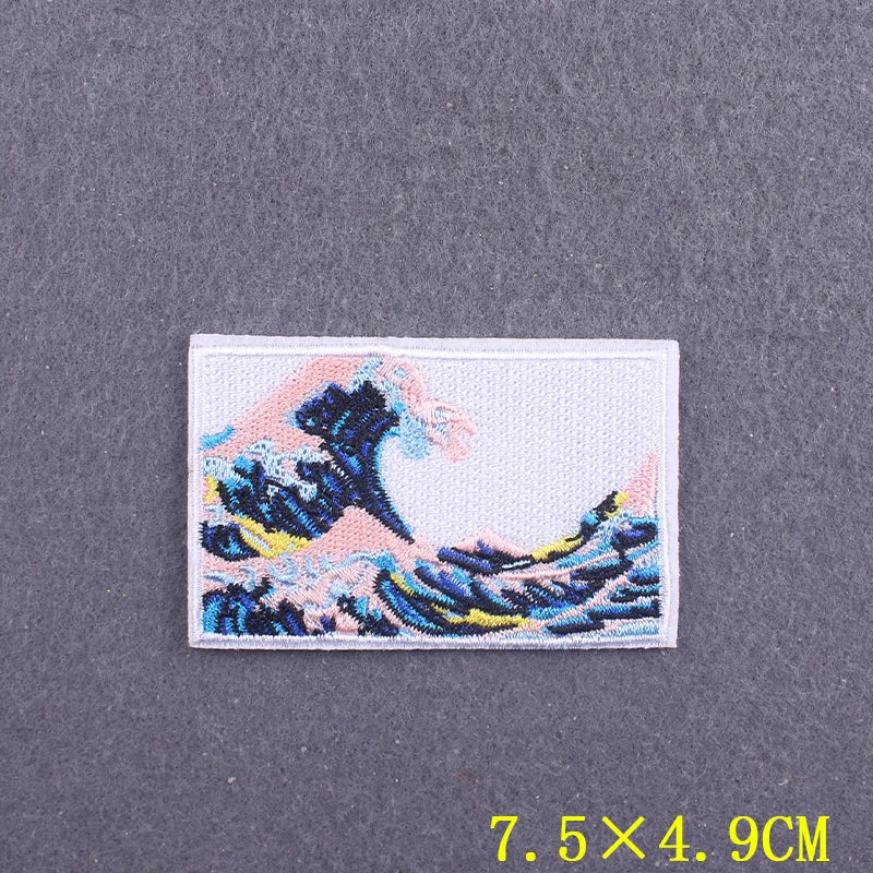 Hiking Adventure Patches For Clothing Stickers DIY Hook Loop Badges Camping Embroidery Patch Iron On Patches On Clothes Stripes