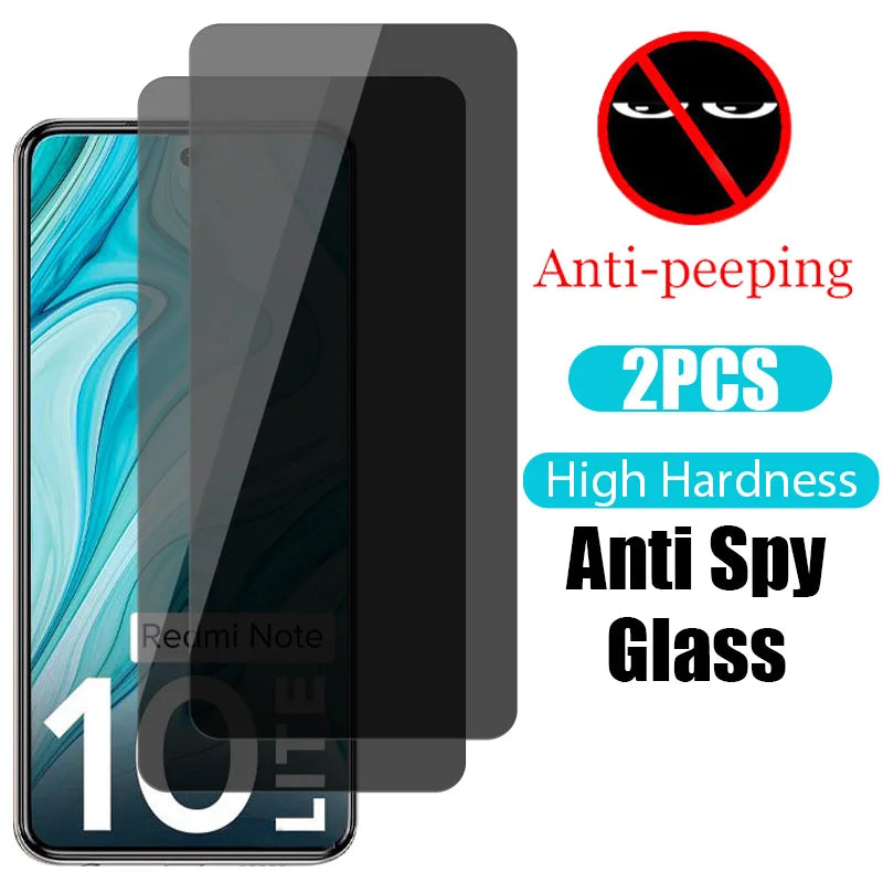 2PCS Anti Spy Screen Protector for Xiaomi Poco X3 Pro Privacy Glass on Redmi Note 10 Pro 10S 11Pro 5G 11Pro Plus 11S 12 Pro Plus